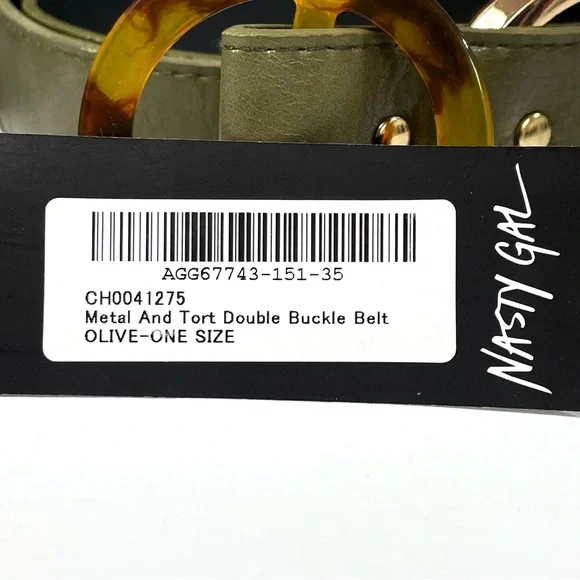 NWT Nasty Gal Circle In Double Metal And Tortoise Shell Double Buckle Be… - Picture 8 of 10